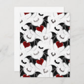 Halloween hart met zwarte vleugels informatiekaartje (Voorkant / Achterkant)