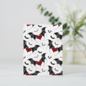 Halloween hart met zwarte vleugels informatiekaartje (Staand voorkant)