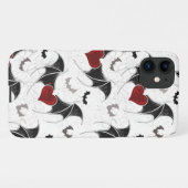 Halloween hart met zwarte vleugels iPhone hoesje (Achterkant horizontaal)