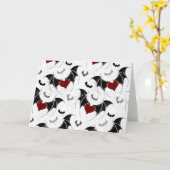 Halloween hart met zwarte vleugels kaart (Gele Bloem)