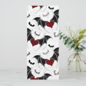 Halloween hart met zwarte vleugels kaart (Staand voorkant)