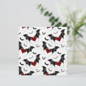 Halloween hart met zwarte vleugels kaart (Staand voorkant)