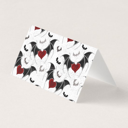 Halloween hart met zwarte vleugels kaart (Achterkant)
