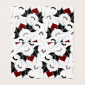 Halloween hart met zwarte vleugels kaart (Buitenkant ongevouwen)