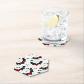 Halloween hart met zwarte vleugels kartonnen onderzetters (Insitu)