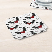 Halloween hart met zwarte vleugels kartonnen onderzetters (Gekanteld)