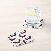 Halloween hart met zwarte vleugels kartonnen onderzetters (Insitu)