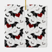 Halloween hart met zwarte vleugels keramisch ornament (Achterkant)