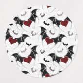 Halloween hart met zwarte vleugels labels (Design 2)