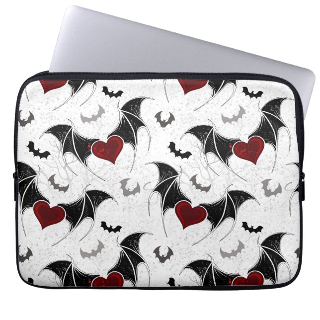 Halloween hart met zwarte vleugels laptop sleeve (Voorkant)