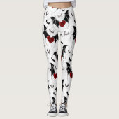 Halloween hart met zwarte vleugels leggings (Voorkant)