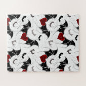 Halloween hart met zwarte vleugels legpuzzel (Horizontaal)