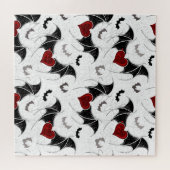 Halloween hart met zwarte vleugels legpuzzel (Horizontaal)