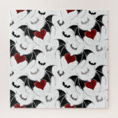 Halloween hart met zwarte vleugels legpuzzel (Verticaal)