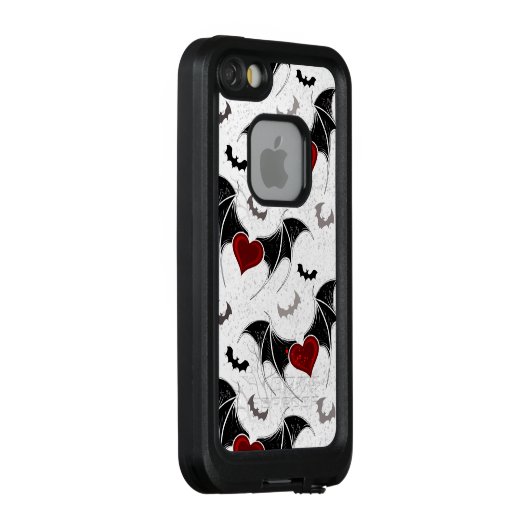 Halloween hart met zwarte vleugels LifeProof iPhone hoesje (Achterkant / rechts)