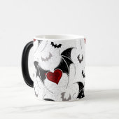 Halloween hart met zwarte vleugels magische mok (Voorkant links)