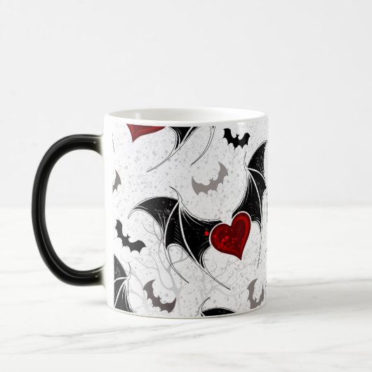 Halloween hart met zwarte vleugels magische mok (Links)