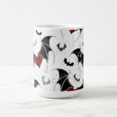 Halloween hart met zwarte vleugels magische mok (Midden)