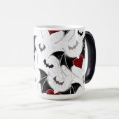 Halloween hart met zwarte vleugels magische mok (Voorkant rechts)