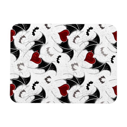 Halloween hart met zwarte vleugels magneet (Horizontaal)