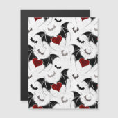 Halloween hart met zwarte vleugels magnetische uitnodiging (Voorkant / Achterkant)