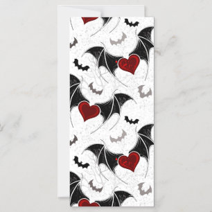 Halloween hart met zwarte vleugels magnetische uitnodiging