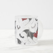 Halloween hart met zwarte vleugels matglas koffiemok (Voorkant rechts)