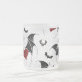 Halloween hart met zwarte vleugels matglas koffiemok (Center)