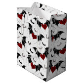 Halloween hart met zwarte vleugels medium cadeauzakje (Achterkant Gekanteld)