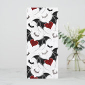 Halloween hart met zwarte vleugels menu (Staand voorkant)