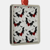 Halloween hart met zwarte vleugels metalen ornament (Rechts)