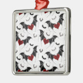 Halloween hart met zwarte vleugels metalen ornament (Links)