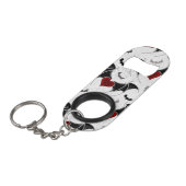 Halloween hart met zwarte vleugels mini flessenopener (Voorkant Gekanteld)