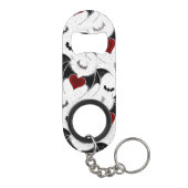 Halloween hart met zwarte vleugels mini flessenopener (Achterkant)