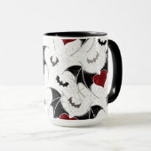 Halloween hart met zwarte vleugels mok (Voorkant rechts)