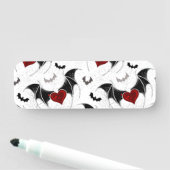 Halloween hart met zwarte vleugels naamplaatje (In situ)