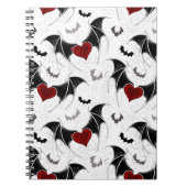 Halloween hart met zwarte vleugels notitieboek (Voorkant)