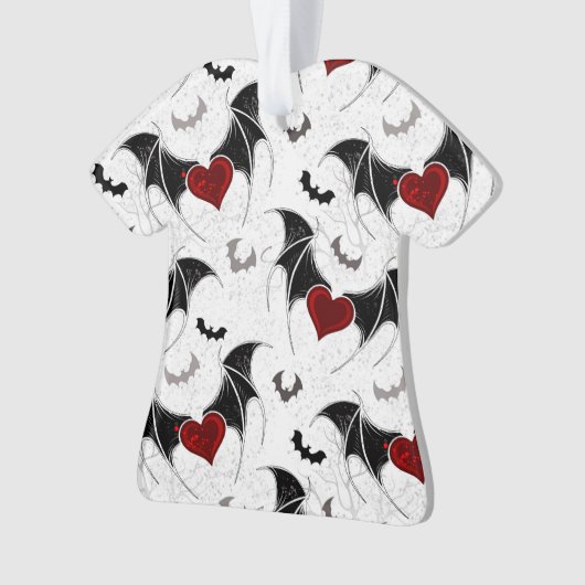 Halloween hart met zwarte vleugels ornament (voorkant)