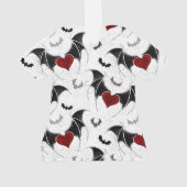 Halloween hart met zwarte vleugels ornament (achterkant)