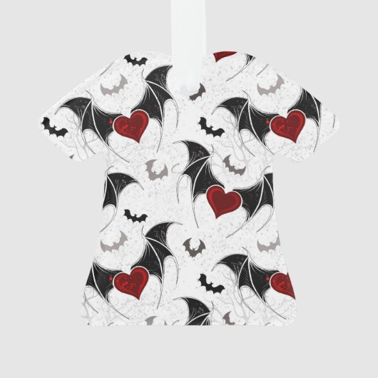 Halloween hart met zwarte vleugels ornament (achterkant)