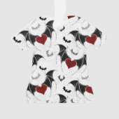 Halloween hart met zwarte vleugels ornament (voorkant)