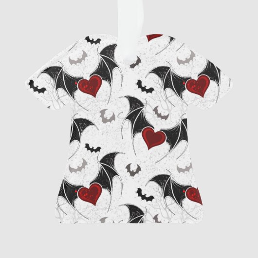 Halloween hart met zwarte vleugels ornament (voorkant)