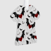 Halloween hart met zwarte vleugels ornament (voorkant)