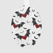 Halloween hart met zwarte vleugels ornament (achterkant)