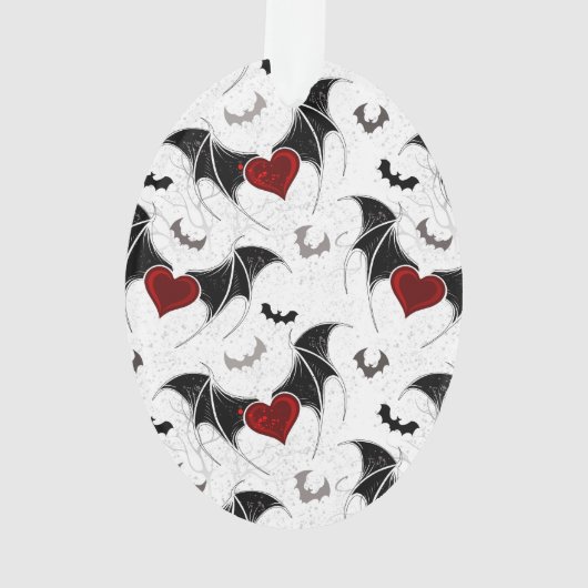 Halloween hart met zwarte vleugels ornament (achterkant)