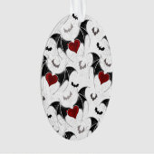 Halloween hart met zwarte vleugels ornament (voorkant)