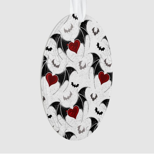 Halloween hart met zwarte vleugels ornament (voorkant)