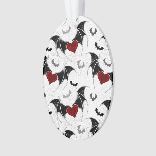 Halloween hart met zwarte vleugels ornament (voorkant)