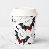 Halloween hart met zwarte vleugels papieren bekers (Links)