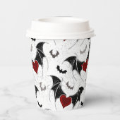 Halloween hart met zwarte vleugels papieren bekers (Achterkant)